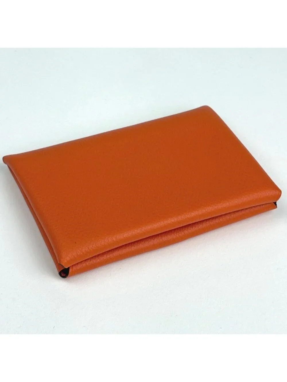 Hermes Calvi Card Case Vo Garibaldi Orange